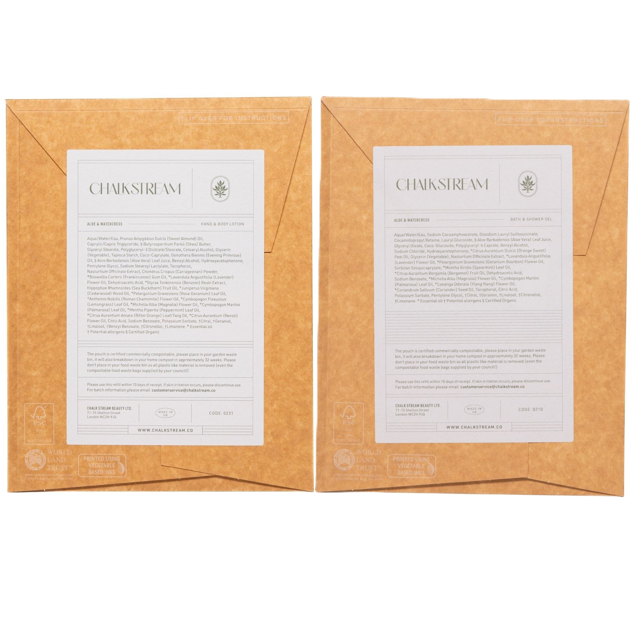 Aloe &amp; Watercress Bath &amp; Shower Gel with Hand &amp; Body Lotion Set