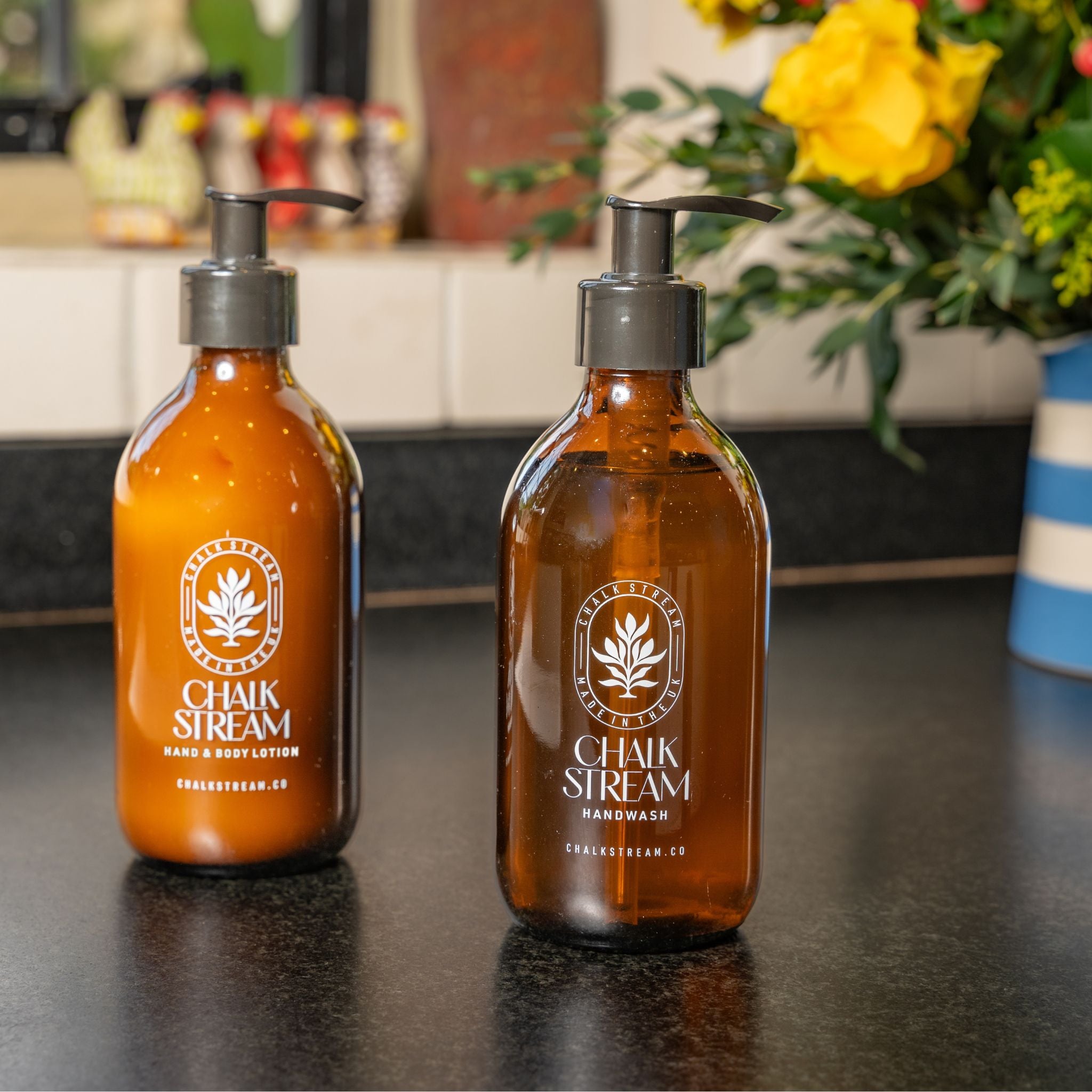 Empty Chalk stream Body Lotion Bottle